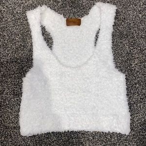 Fuzzy tank top.